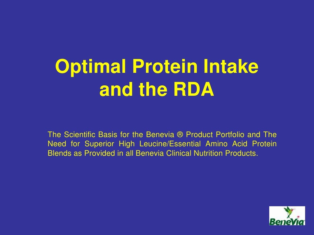 Optimal Protein Intake & The Daily Allowance (RDA)