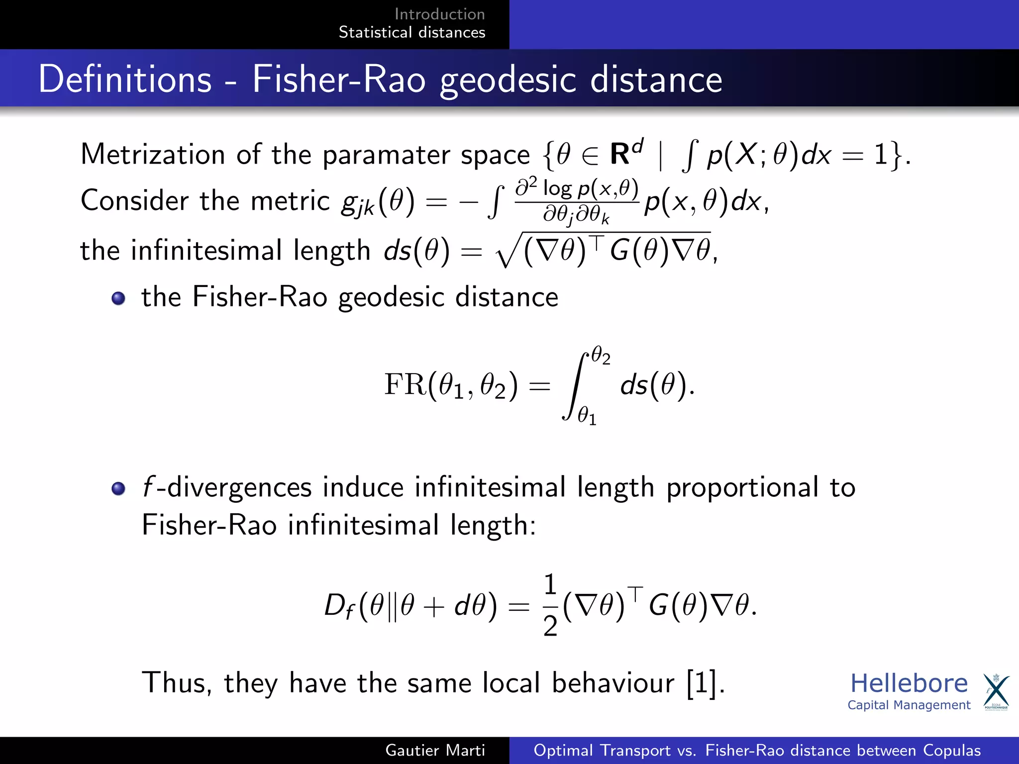 Fisher Rao Method Paper Optimal Transport vs. Fisher-Rao distance between Copulas | PDF