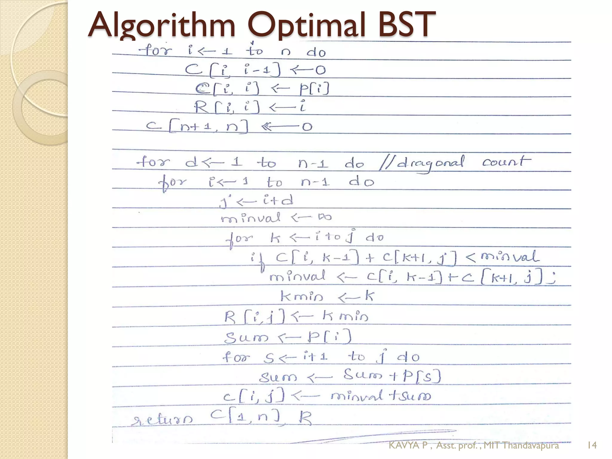 Optimal binary search tree | PDF | Programming Languages | Computing