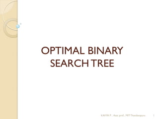 Optimal binary search tree | PPT