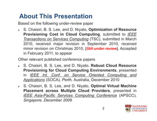 Optimization of Resource Provisioning Cost in Cloud Computing | PDF