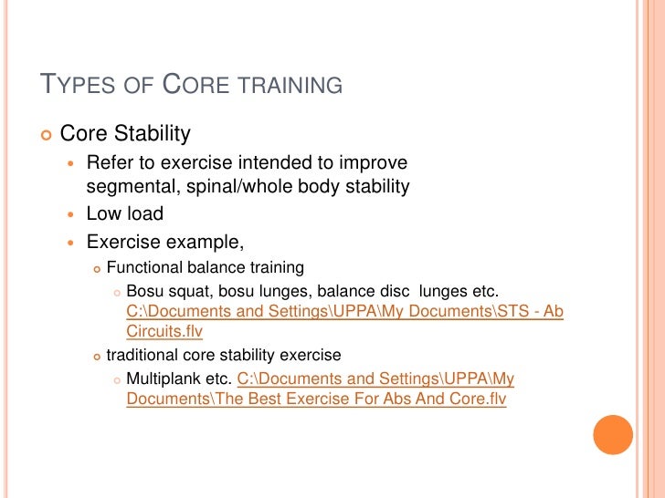 Optimal core training program