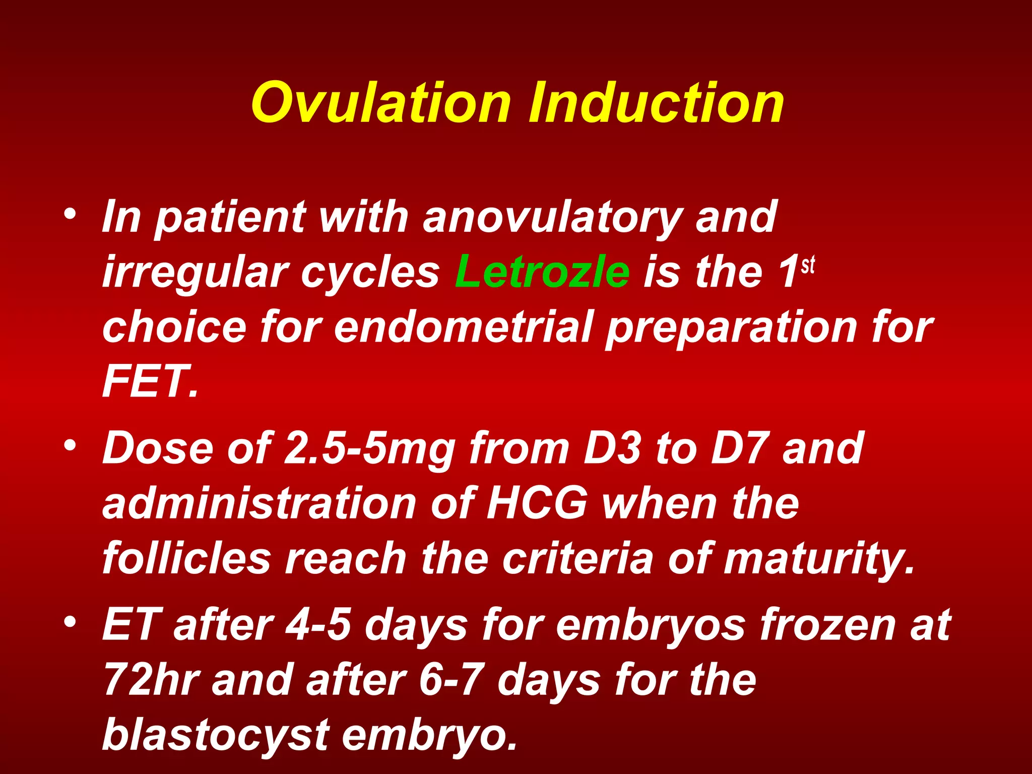Optimal endometrial preparation for frozen embryo transfer cycles PPT