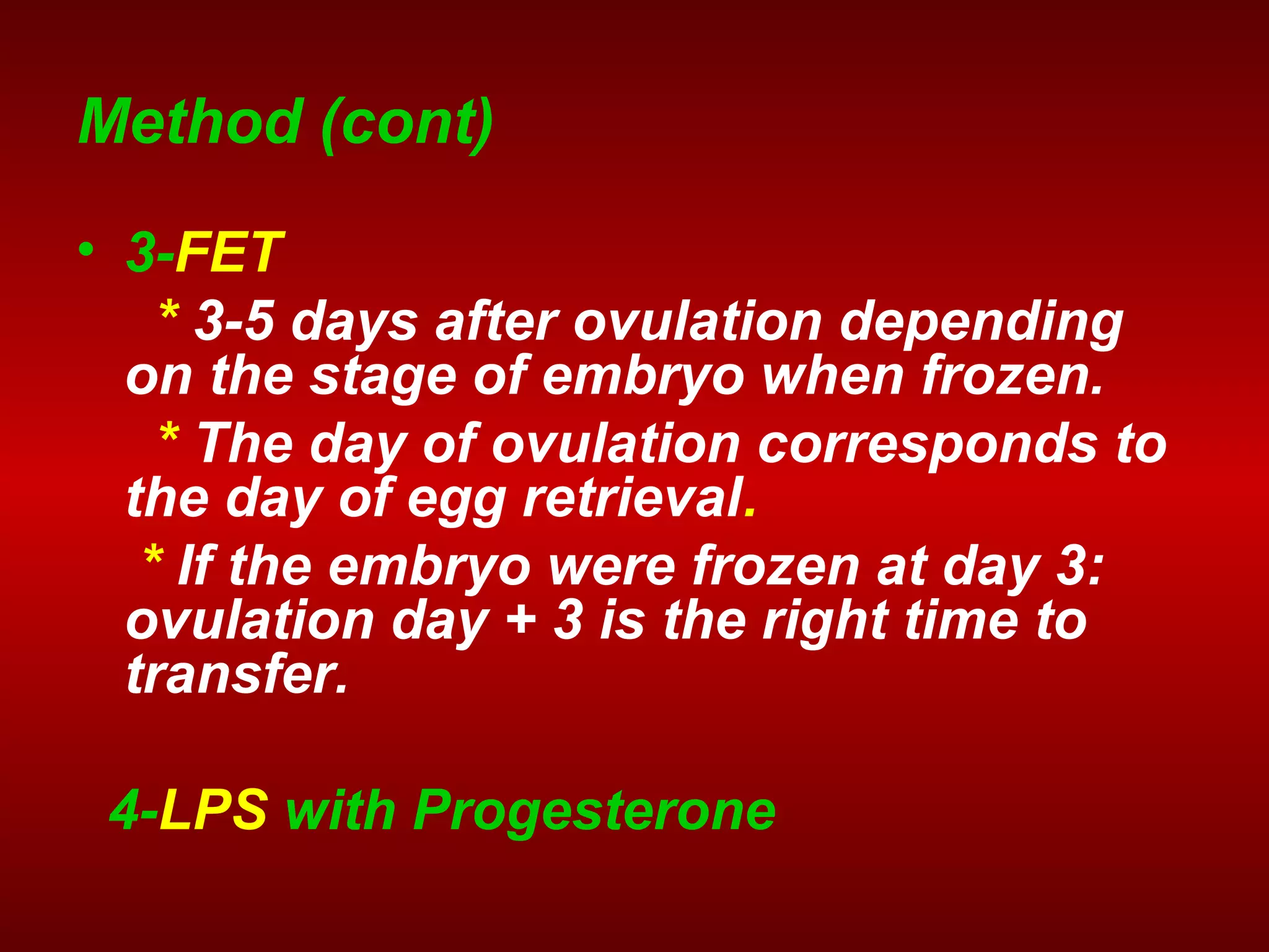 Optimal endometrial preparation for frozen embryo transfer cycles PPT