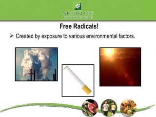 Free Radicals!
 Created by exposure to various environmental factors.
 