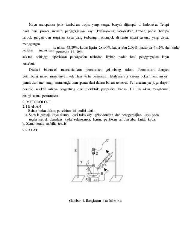 k,;Optimalisasi limbah serbuk kayu menjadi bioetanol