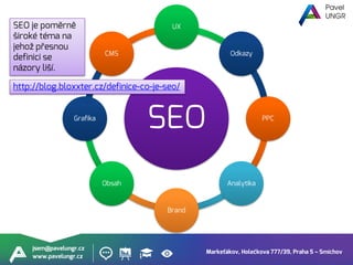 Markeťákov, Holečkova 777/39, Praha 5 – Smíchov
jsem@pavelungr.cz
www.pavelungr.cz
SEO
UX
Odkazy
PPC
Analytika
Brand
Obsah...