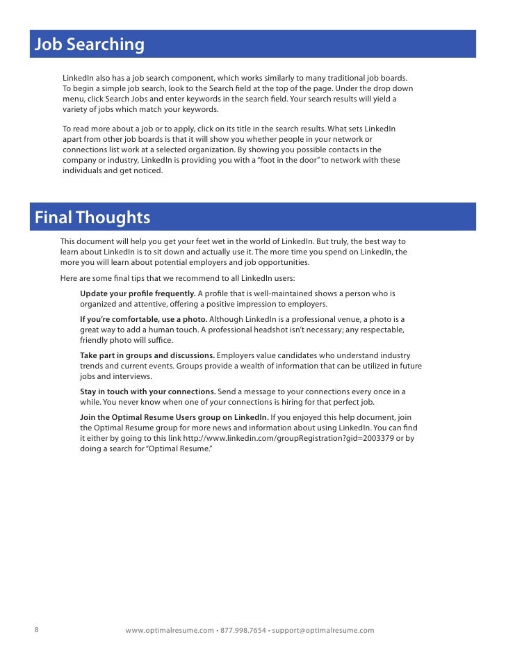 optimal resume linked in guide
