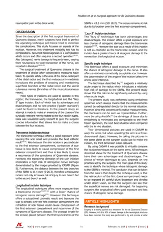 Optimal Surgical Approach for the Treatment of Quervains | PDF