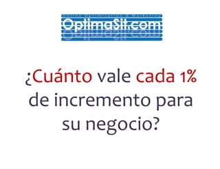¿Cuánto vale cada 1%
de incremento para 
    su negocio?
 