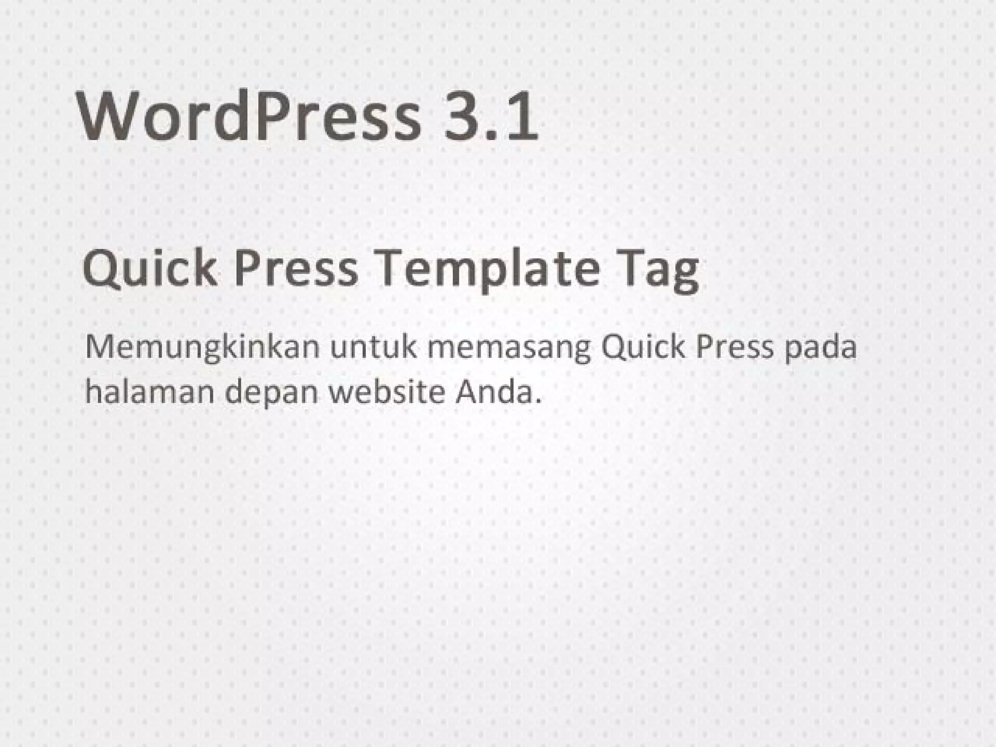Optimasi WordPress - suwec