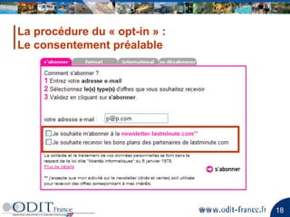 La procédure du « opt-in » : Le consentement préalable 