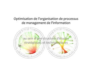 Optimisation de l’organisation de processus
de management de l’information
au sein d’une structure d’études
stratégiques et technologiques
 