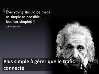 Plus simple à gérer que le trafic
connecté
 