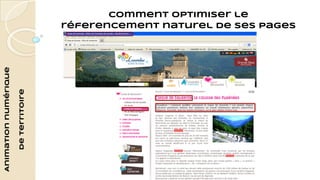 Animation numérique 
de territoire 
Comment optimiser le 
réferencement naturel de ses pages 
 