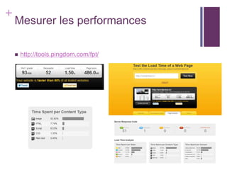 +
    Mesurer les performances

       http://tools.pingdom.com/fpt/
 