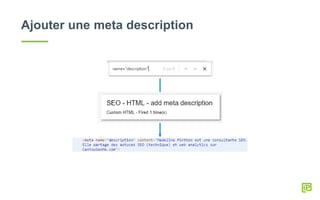 Ajouter une meta description
 
