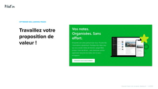 Hissez-haut vos projets digitaux! - ©2020
Travaillez votre
proposition de
valeur !
OPTIMISER SES LANDING PAGES
 