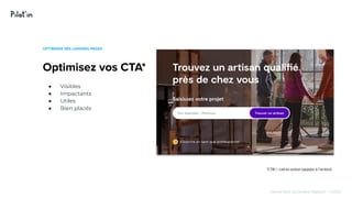 Hissez-haut vos projets digitaux! - ©2020
Optimisez vos CTA*
OPTIMISER SES LANDING PAGES
● Visibles
● Impactants
● Utiles
● Bien placés
*CTA = call-to-action (appels à l’action)
 
