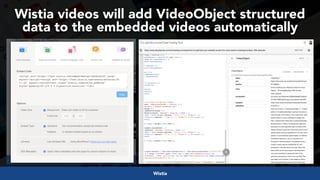 #videoseo at #optimisey by @aleyda from @oraintiWistia
Wistia videos will add VideoObject structured
data to the embedded videos automatically
 