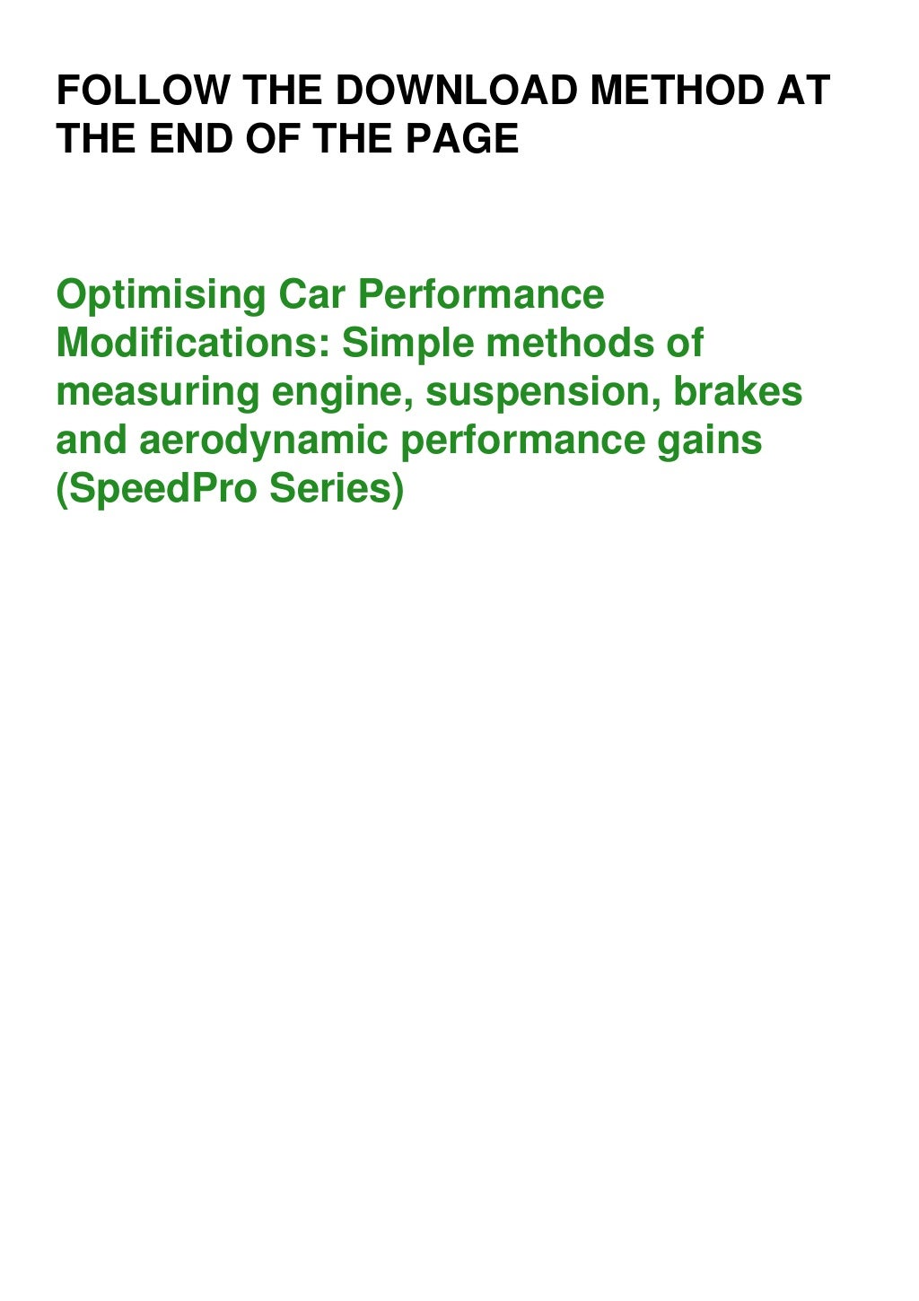 (^PDF)>Read Optimising Car Performance Modifications Simple methods
