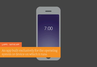 An app built exclusively for the operating
system or device on which it runs.
3.APPS - NATIVE APP
 
