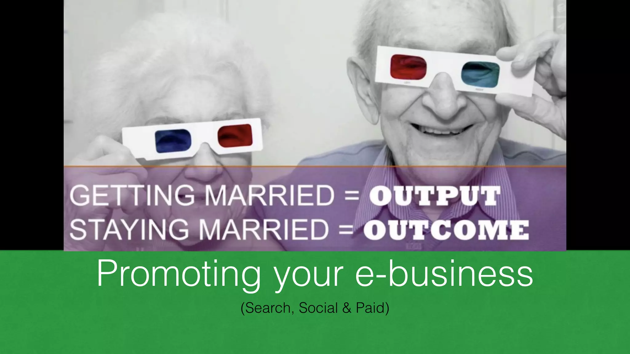 Promoting your e-business
(Search, Social & Paid)
 