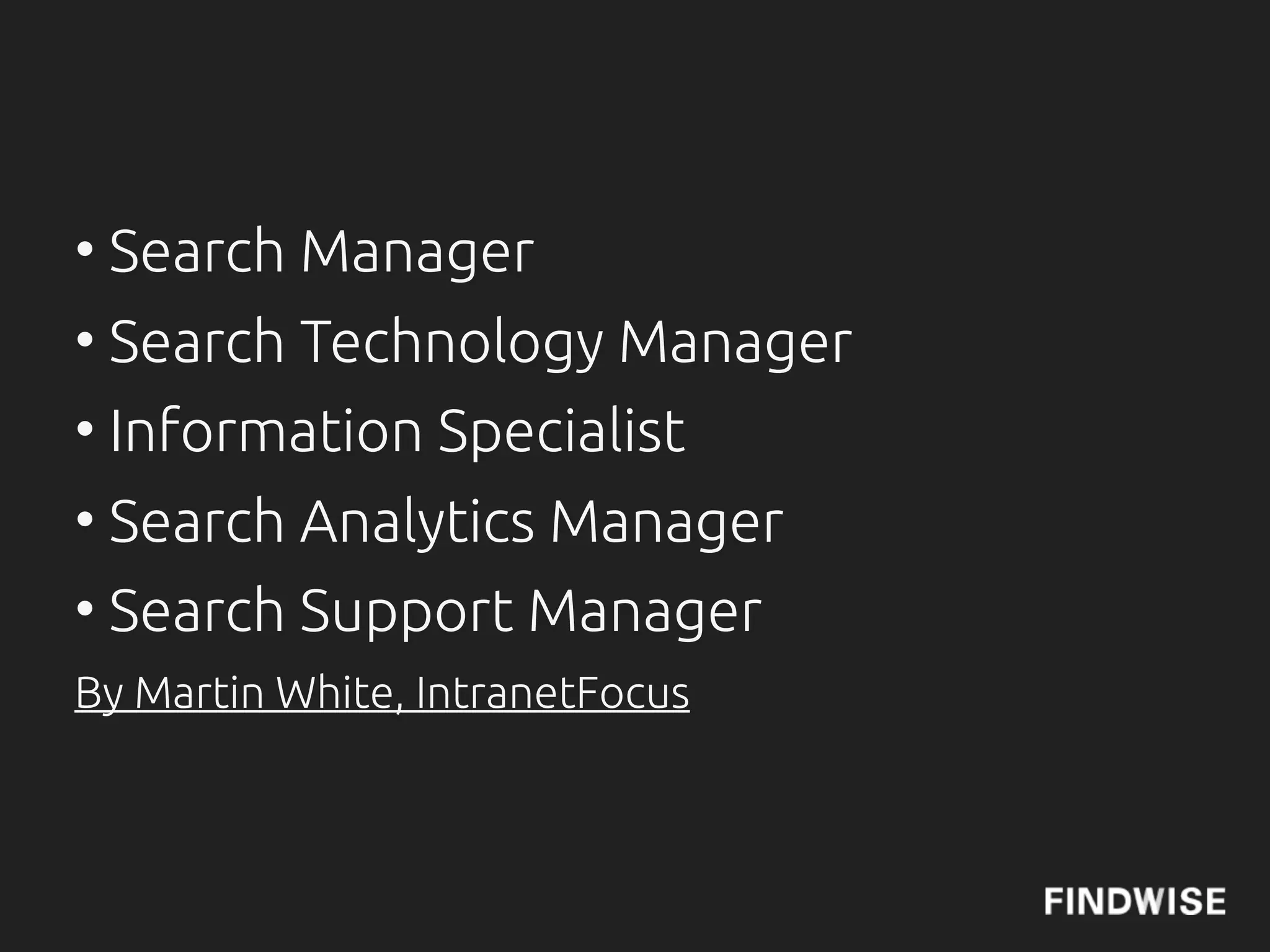 Web/Consumer Data vs Enterprise Data

  “Enterprise data simply isn’t like web or
   consumer data – it’s characterised by
  rarity and unconnectedness rather than
           popularity and context.”
                           Charlie Hull, Flax Blog
 