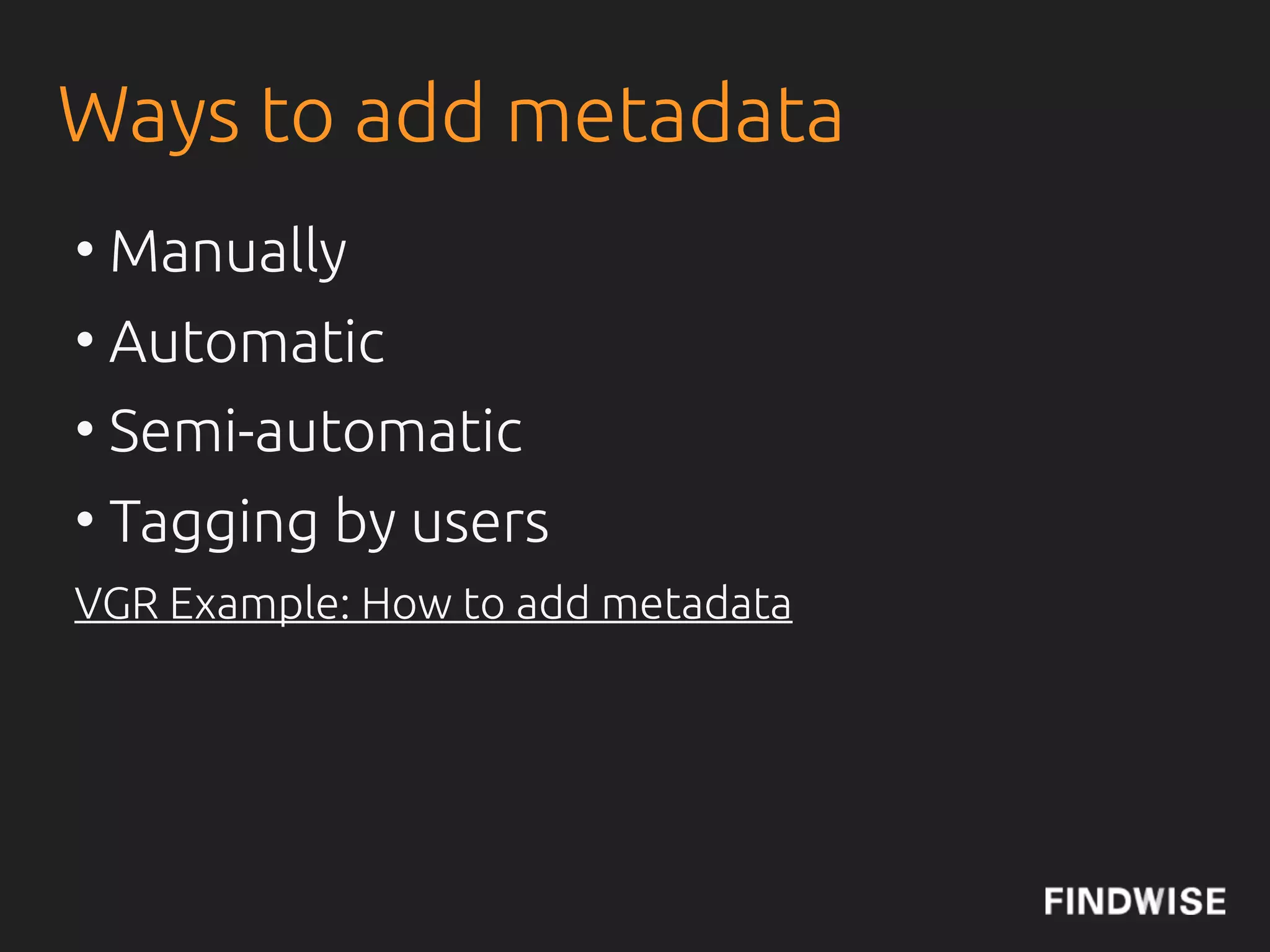 ESEO: Actionable activities
• Metadata
• Titles
Example: Ernst & Young


Very Important
• Content Quality
• Information Life Cycle Management
 