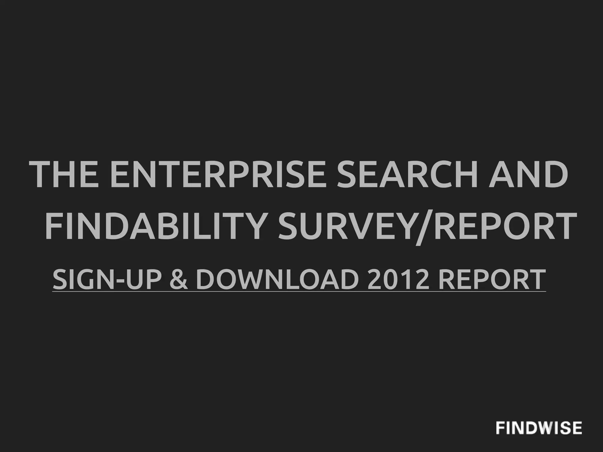 Description

 As the amount of content continues to increase, new approaches are
 required to provide good user experiences. Findability has been
 introduced as a new term among content strategists and information
 architects and is most easily explained as :


 “A state where all information is !ndable and an approach to reaching
 that state.”


 Search technology is readily used to make information !ndable, but as
 many have realized technology alone is unfortunately not enough. To
 achieve !ndability additional activities across several important
 dimensions such as business, user, information and organisation are
 needed.
 