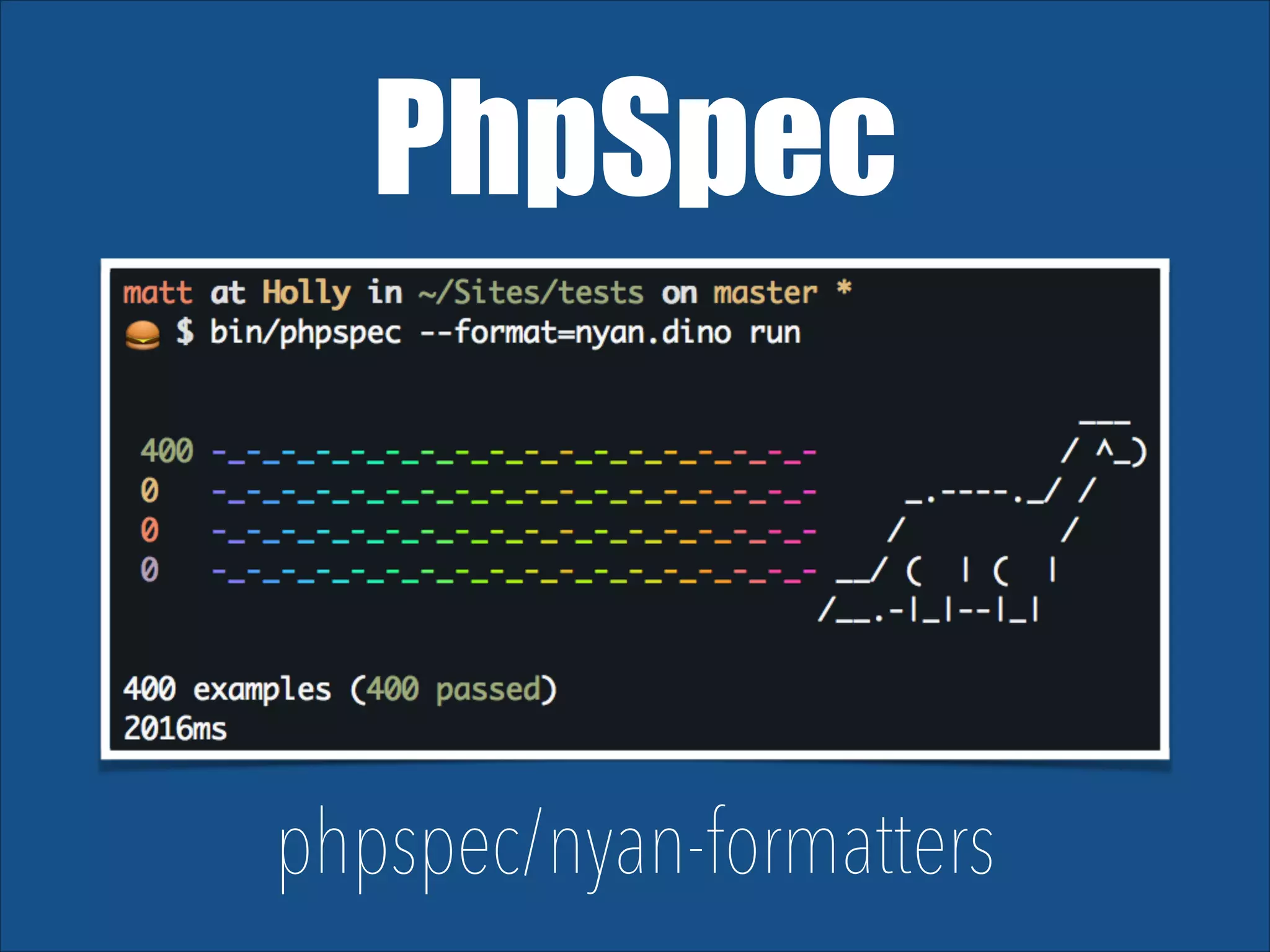 PhpSpec phpspec/nyan-formatters 