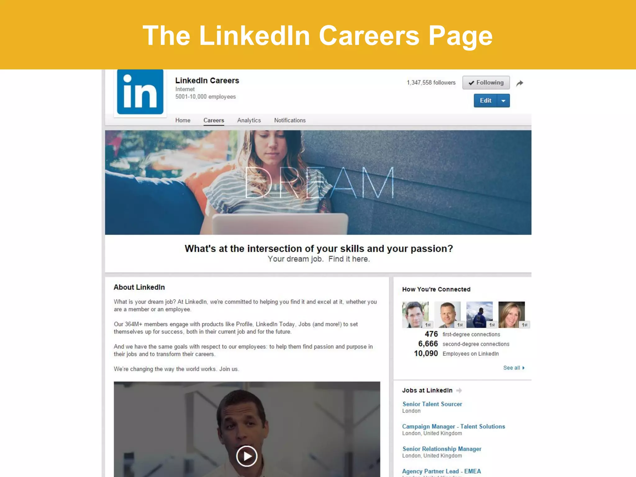 The LinkedIn Careers Page
 
