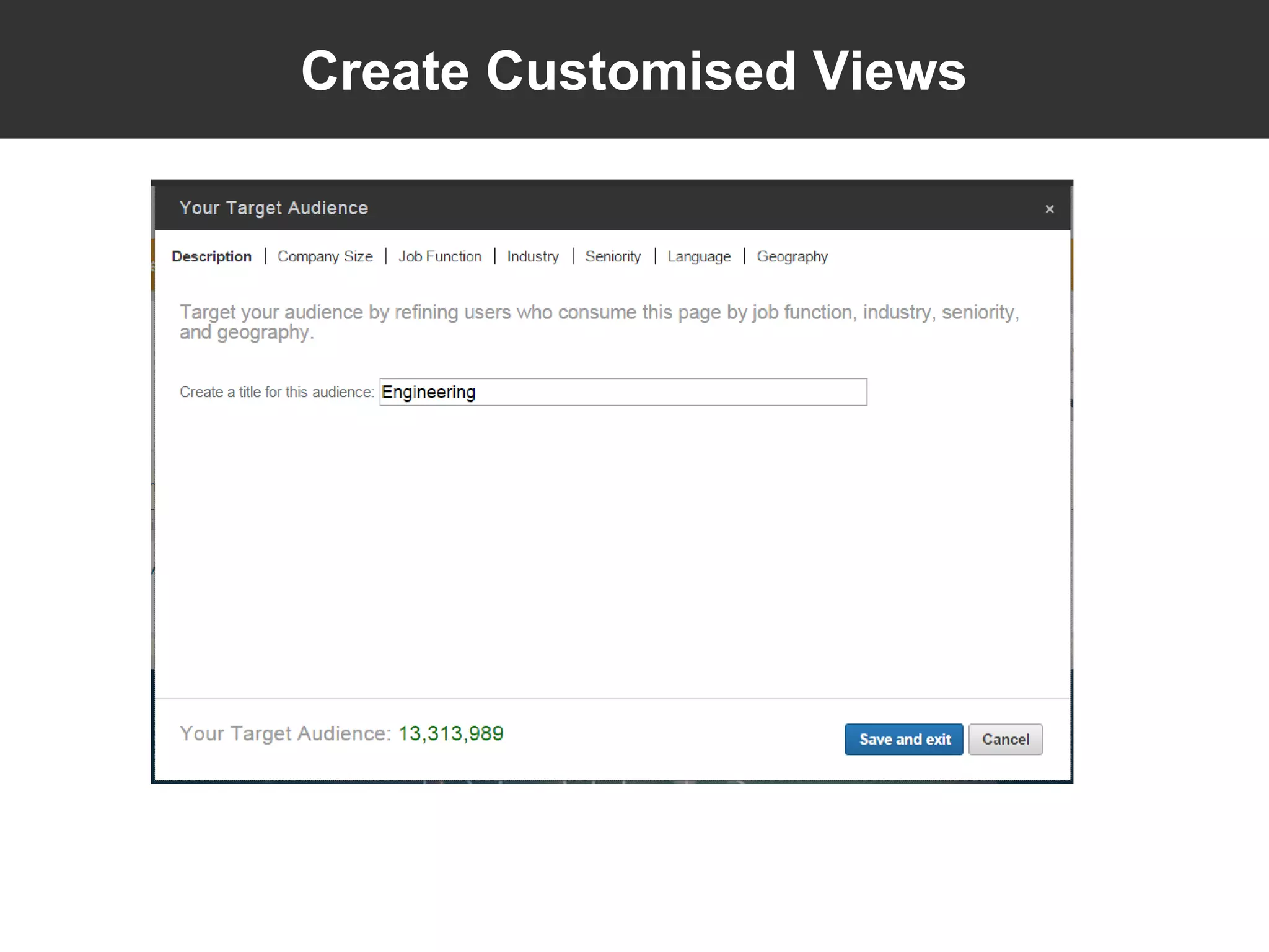 Create Customised Views
 