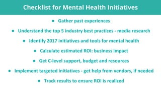 Strategies to Improve Mental Health in the Workplace | PPTX