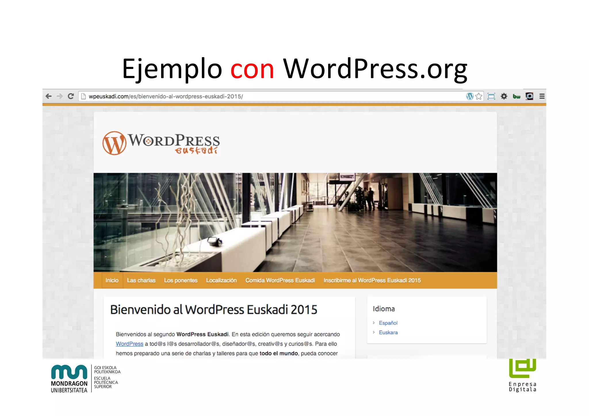 Ejemplo	con	WordPress.org	
 