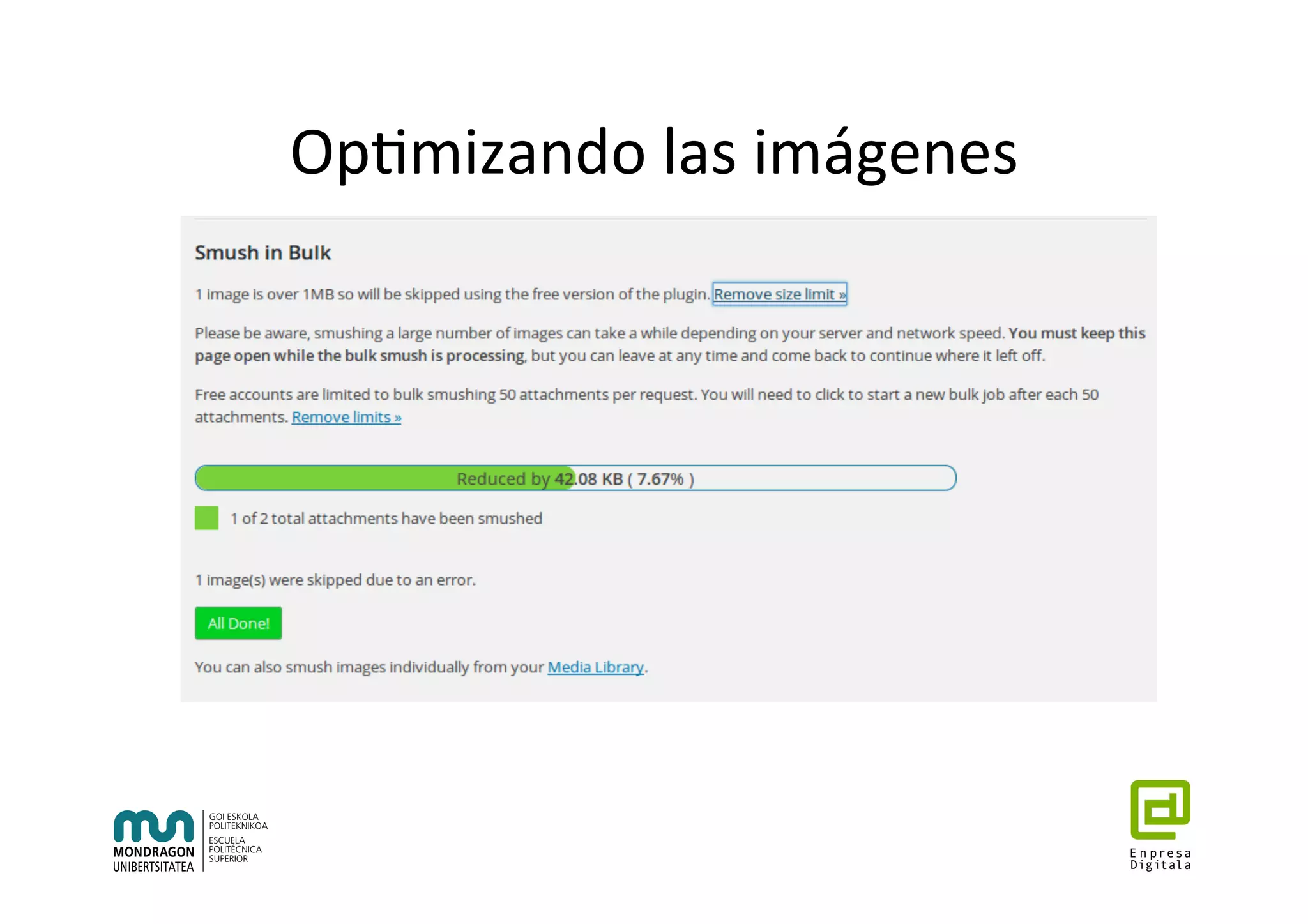 Op7mizando	las	imágenes	
 