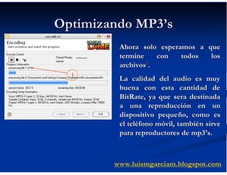 Optimizando Mp3’S