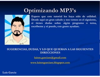 Optimizando Mp3’S