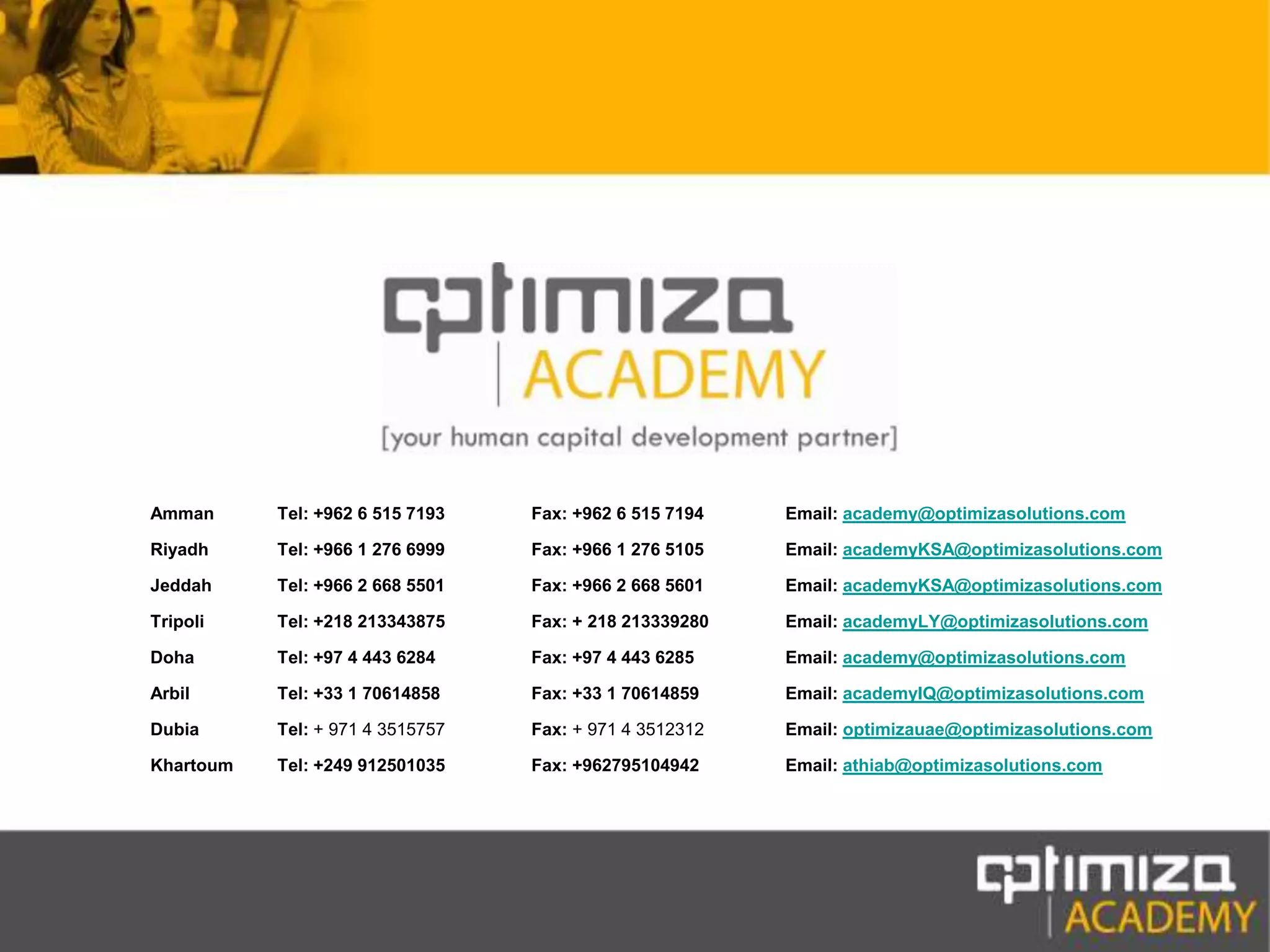 Optimiza Academy PartnersThe Business & Professional Women- Amman Association (BPWA)