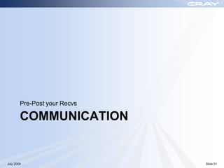 Pre-Post your Recvs

        COMMUNICATION


July 2009                     Slide 51
 