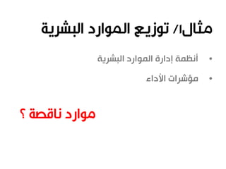 •‫البشرية‬ ‫الموارد‬ ‫إدارة‬ ‫أنظمة‬
•‫األداء‬ ‫مؤشرات‬
 