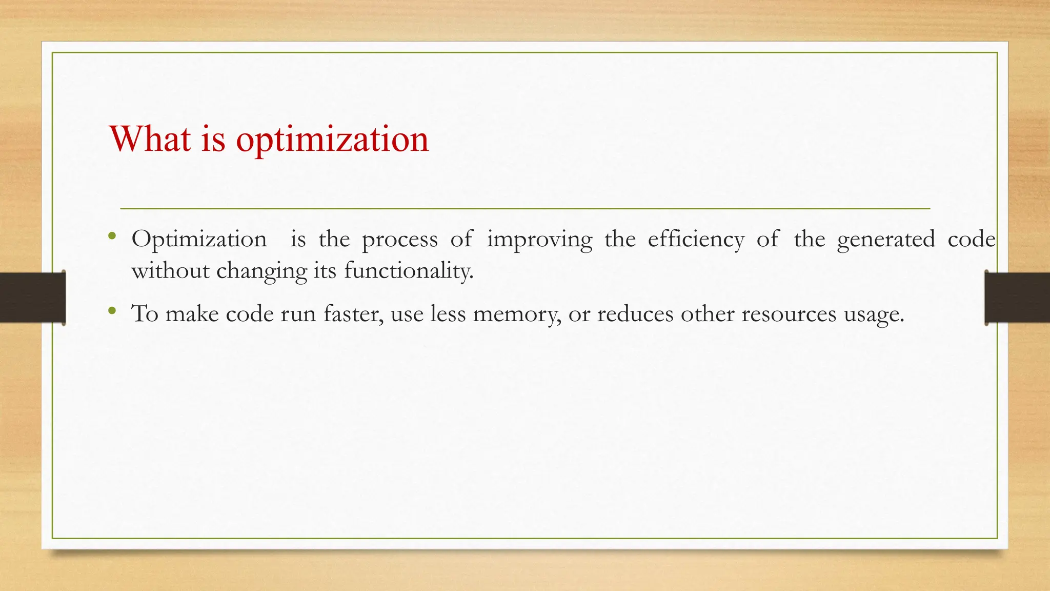 Fundamental principles of optimization and loop optimization techniques ...