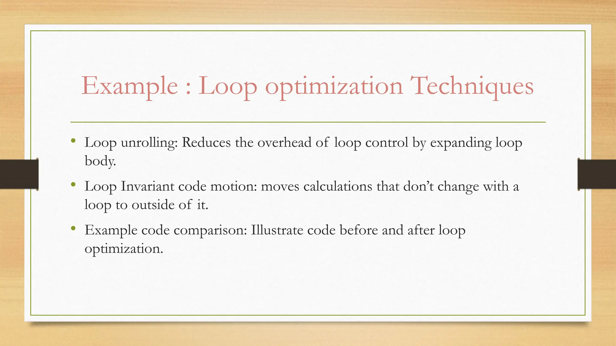 Fundamental principles of optimization and loop optimization techniques ...