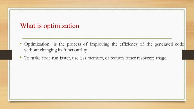 Fundamental principles of optimization and loop optimization techniques ...