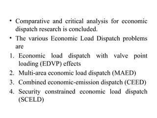 Static and dynamic Economic load dispatch | PPTX