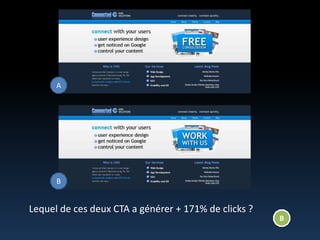 ABLequel de cesdeux CTA a générer + 171% de clicks ?B