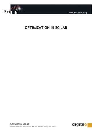 OPTIMIZATION IN SCILAB
 