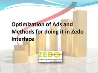 Optimization of Ads and
Methods for doing it in Zedo
Interface
 