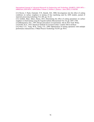 Optimization of cutting parameters for surface roughness in turning | PDF