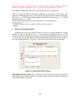Optimization of cutting parameters in dry turning operation of mild ...